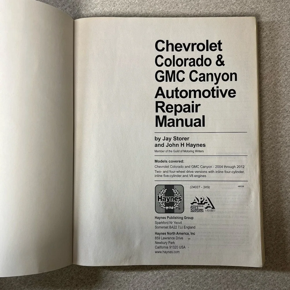 PRINTED BOOK 04-12 Chevy Colorado GMC Canyon Haynes‎ Repair Service Manual